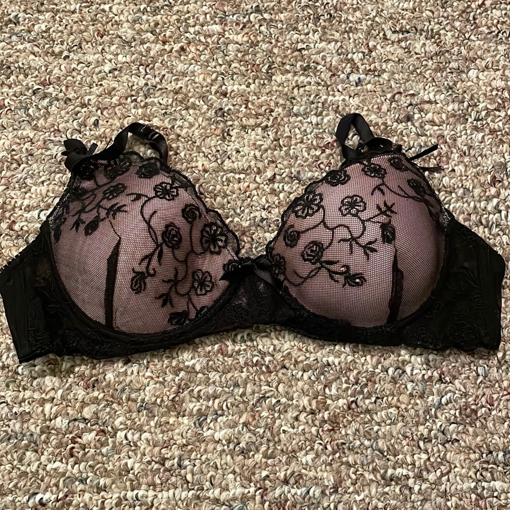 36C Bra Embroidered Mesh Baddie